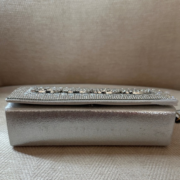 Bebe Sparkling Silver Clutch